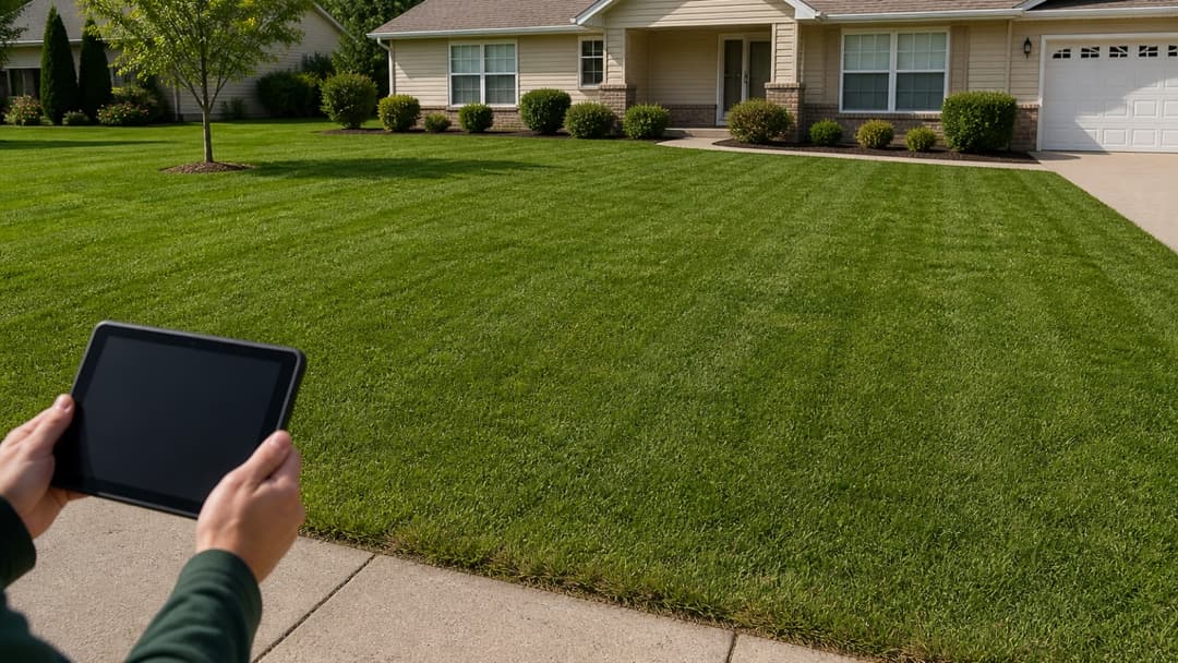 A measured lawn overlay and instant price for one home on BlockBundle.
