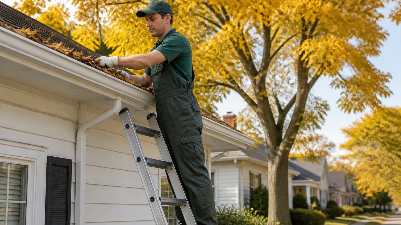 Gutter cleaning cost - single-home price versus a shared-route price.